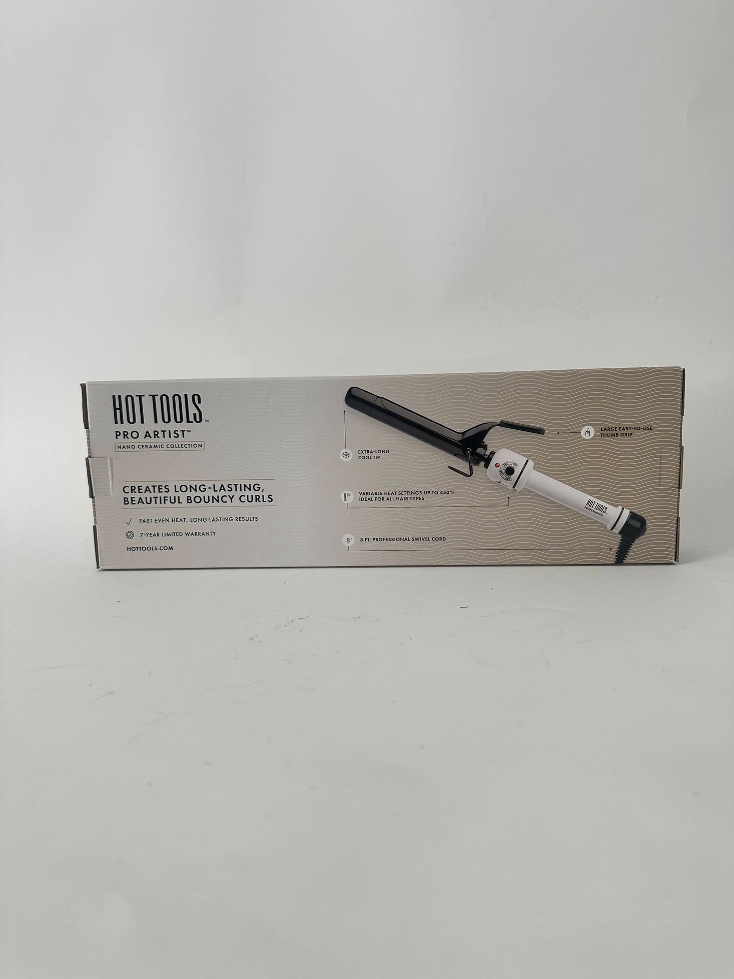 HOT TOOLS Pro Artist Nano Ceramic Curling Iron/Wand | For Smooth, Shiny Hair (1 in) Black/White