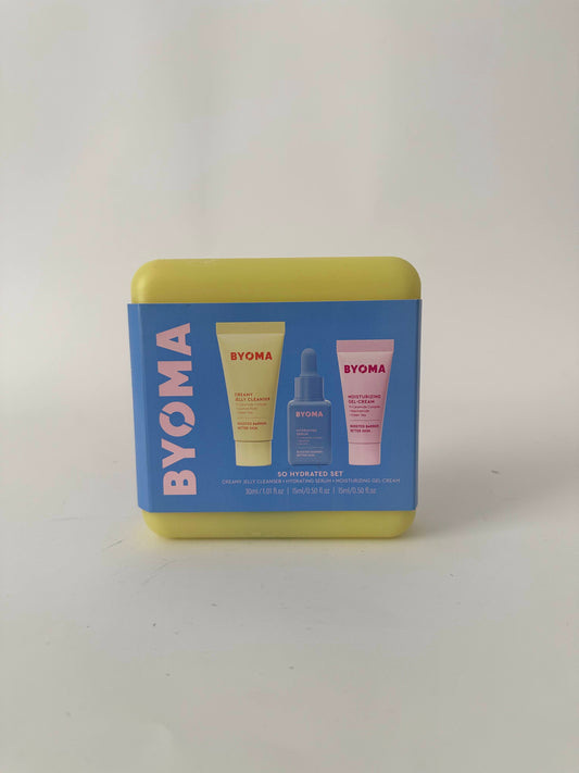 BYOMA So Hydrating Set - Barrier Repair Skincare Set - Creamy Jelly Cleanser, Hydrating Face Serum & Ceramide Face Moisturizer for Dry Skin - Anti Wrinkle, Alcohol Free Skin Care - 30ml, 15ml, 15ml