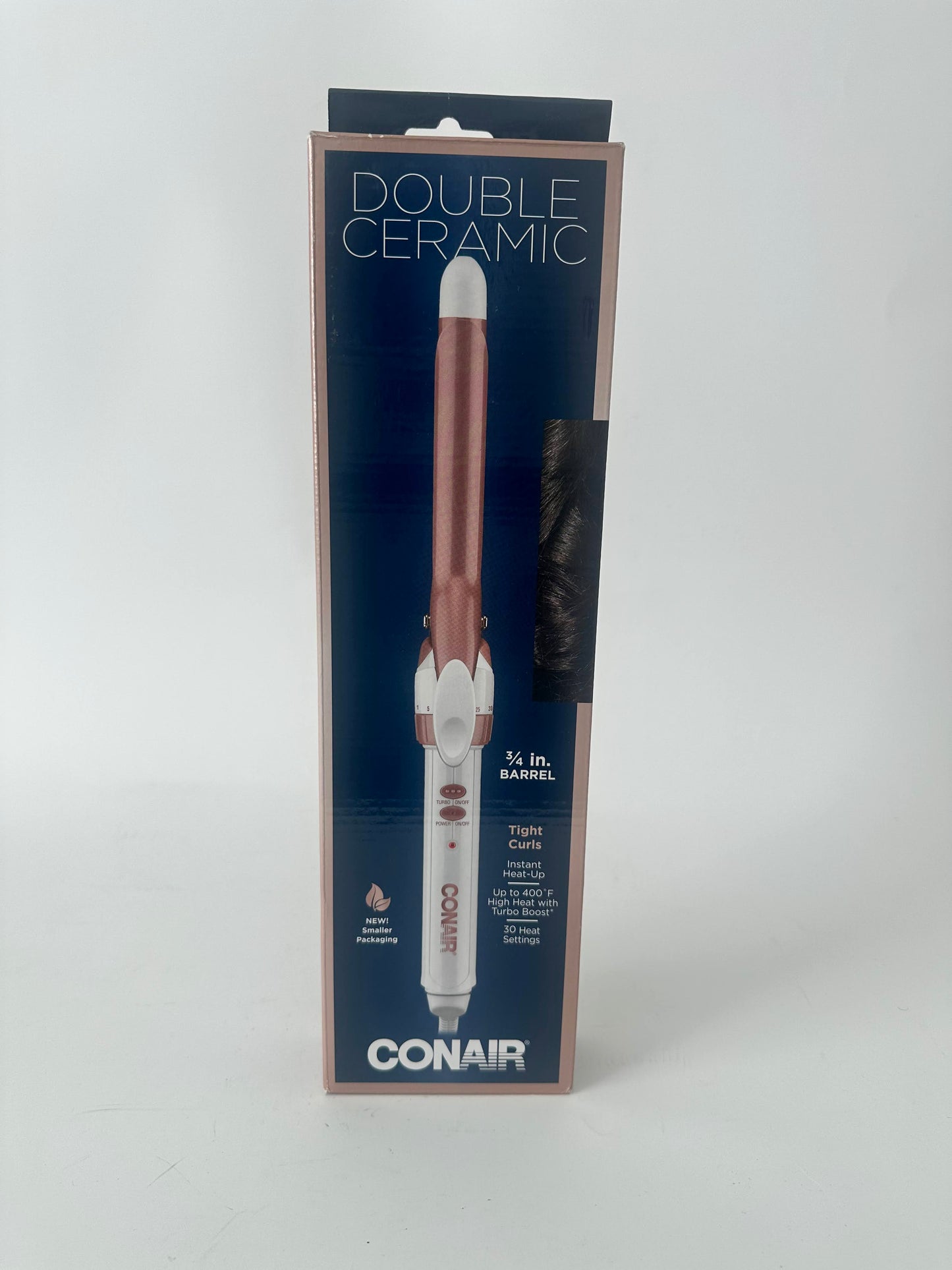 Conair Double Ceramic 3/4-Inch Curling Iron, ¾-inch barrel produces tight curls for use on short to medium hair