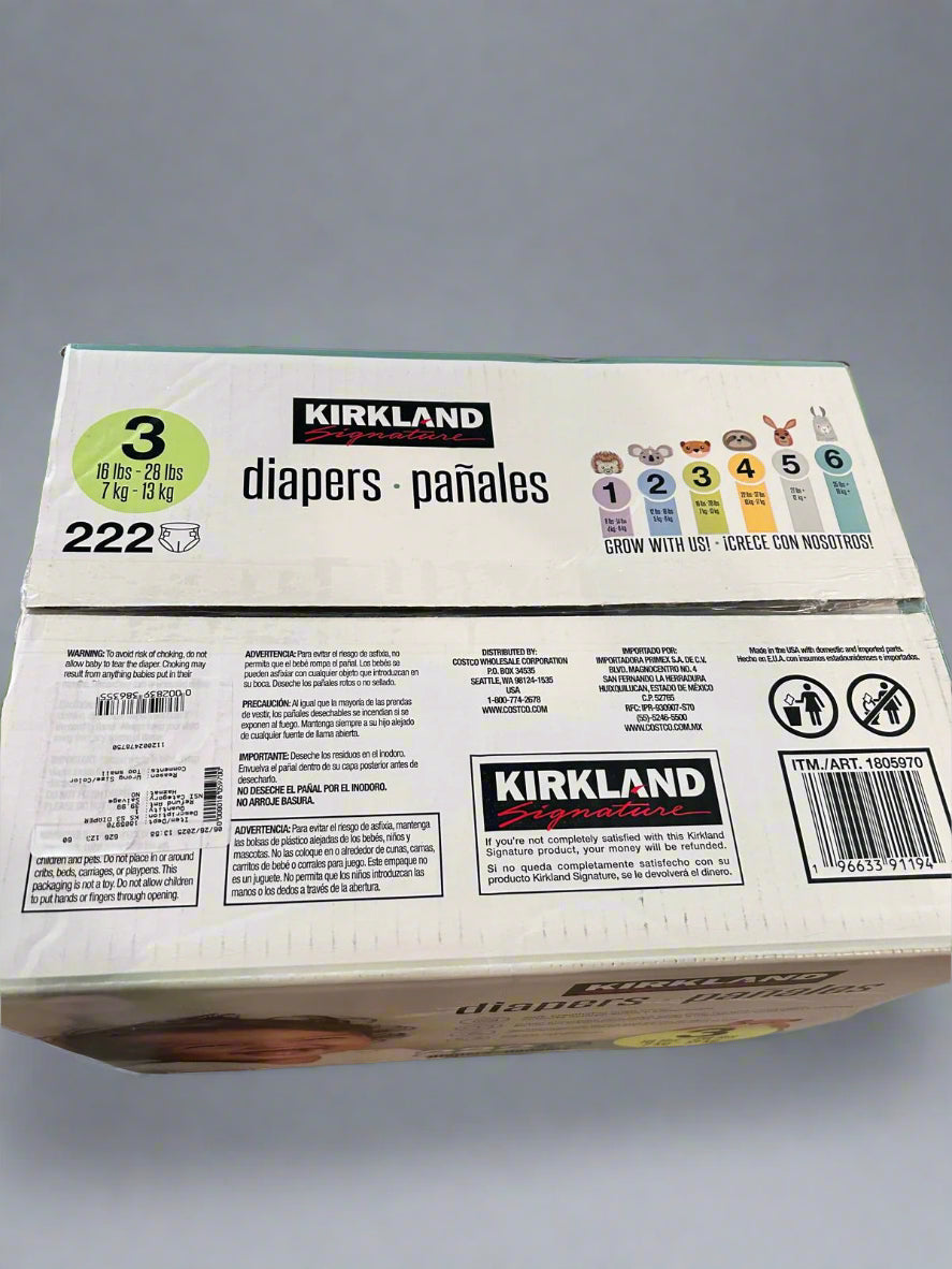 Costco Size 3 Diapers, 222-count